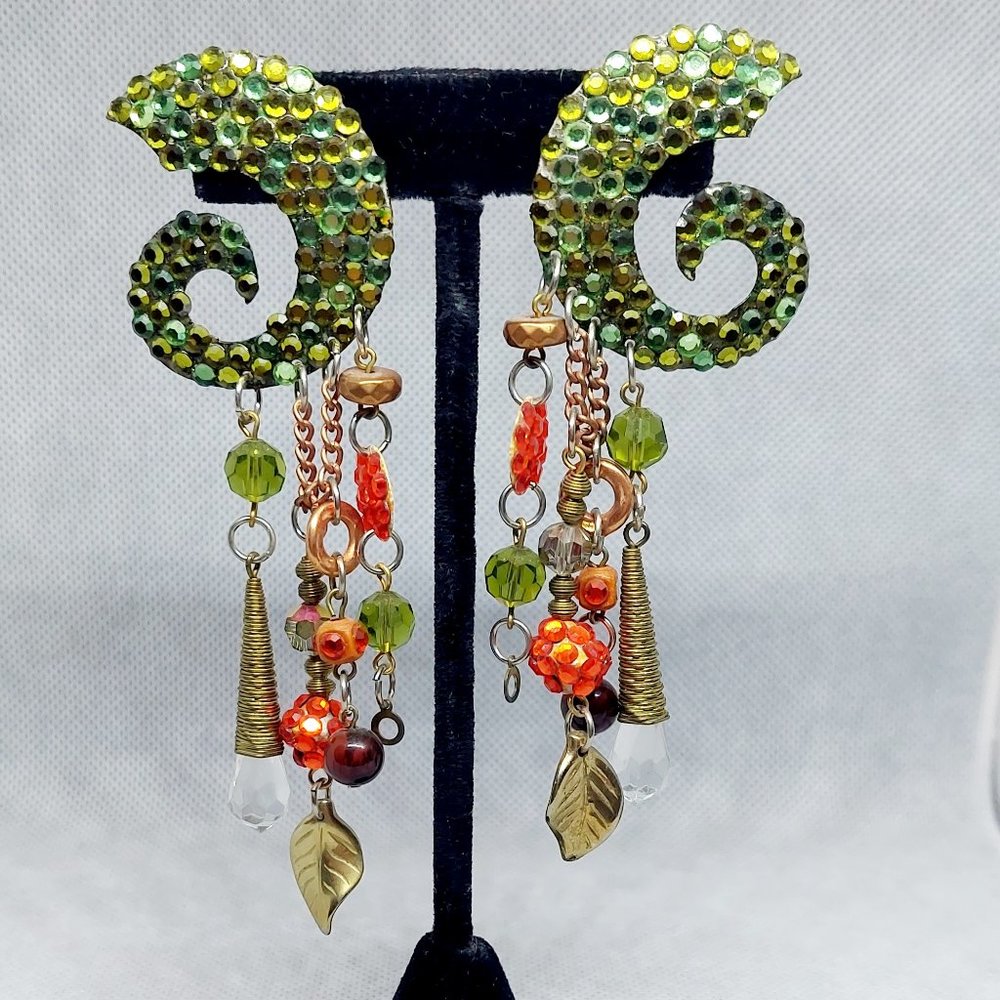 Designer Dangle Earrings with Swarovski Crystals